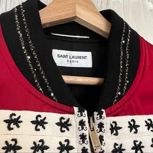 SAINT LAURENT | officer satin bomber jacket